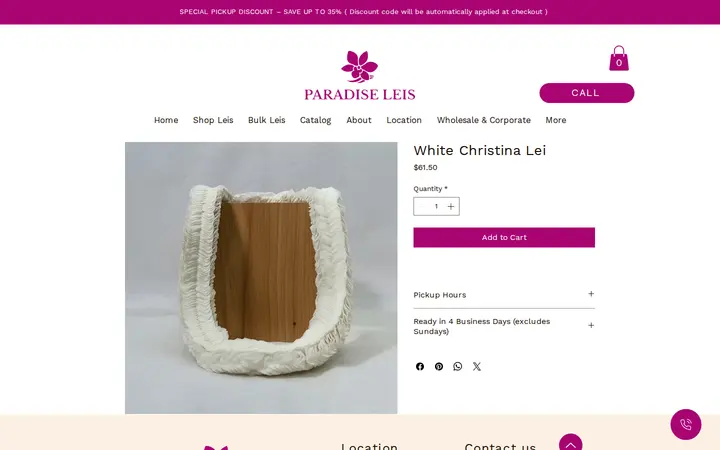 /product-page/white-christina-lei — Paradise Leis