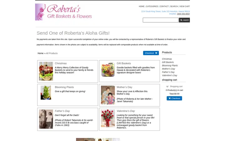 /categories.php — Roberta's Gift Baskets-Flowers