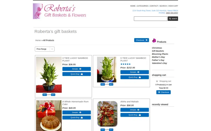 /products.php — Roberta's Gift Baskets-Flowers