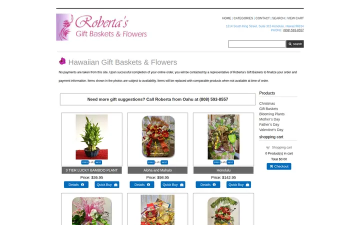 /index.php — Roberta's Gift Baskets-Flowers