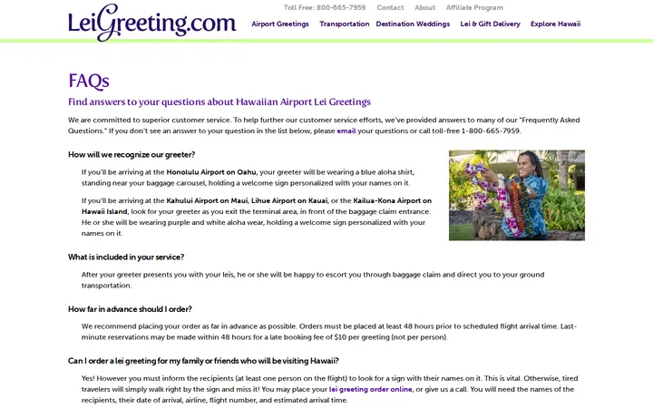 /faqs — LeiGreeting.com