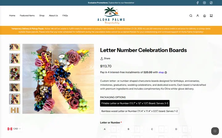 /collections/the-shop-collection/products/letter-number-celebration-boards — Aloha Palms Hospitality