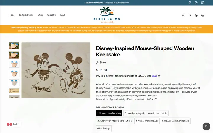 /collections/the-shop-collection/products/classic-disney-inspired-keepsake-surfboard-copy — Aloha Palms Hospitality