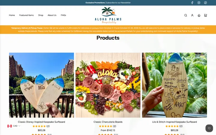 /collections/the-shop-collection — Aloha Palms Hospitality