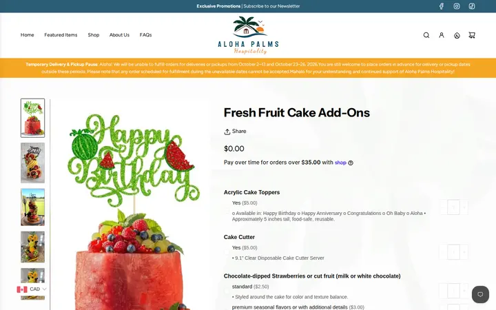 /collections/the-shop-collection/products/fruit-cake-add-ons — Aloha Palms Hospitality