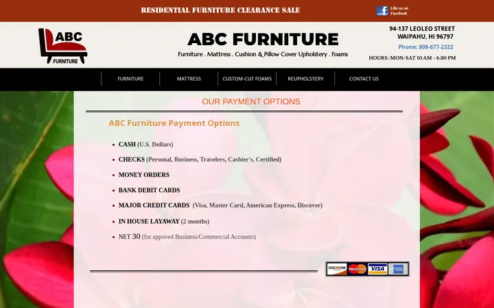 /payment-options — ABC Furniture