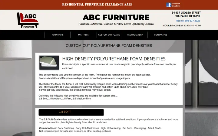 /foam-densities — ABC Furniture