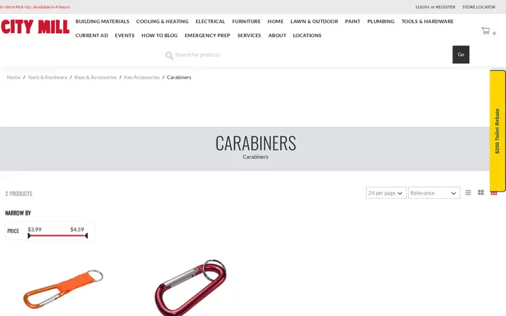/tools-hardware/keys-accessories/key-accessories/carabiners — City Mill - Ewa Beach