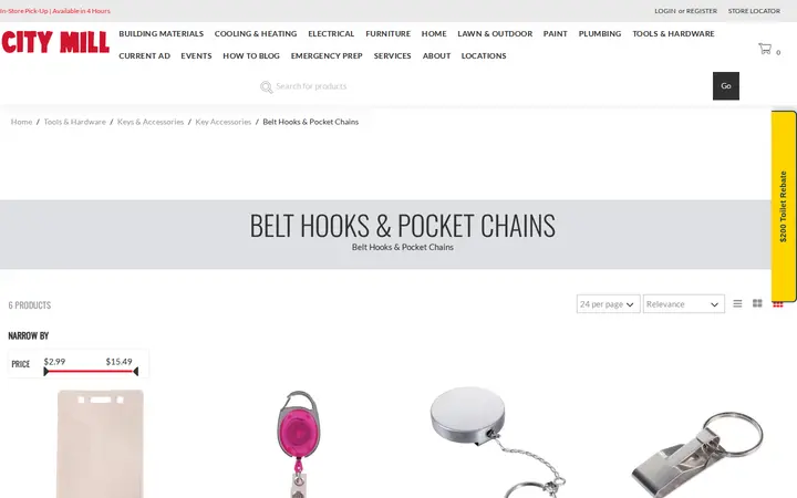 /tools-hardware/keys-accessories/key-accessories/belt-hooks-pocket-chains — City Mill - Ewa Beach