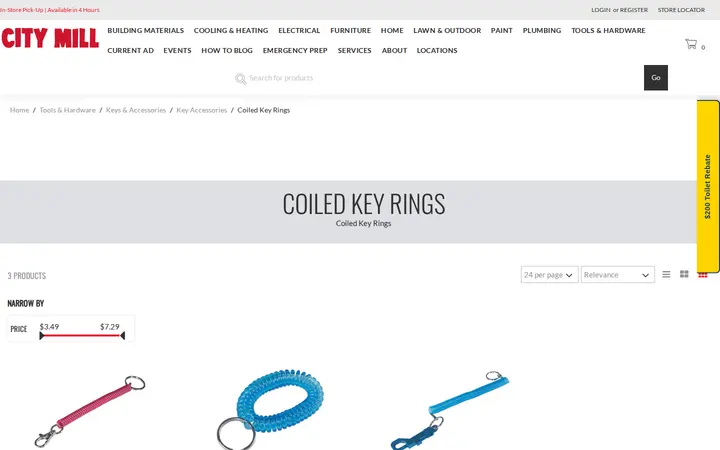 /tools-hardware/keys-accessories/key-accessories/coiled-key-rings — City Mill - Ewa Beach