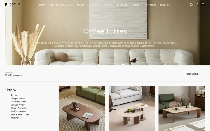 /collections/coffee-tables — Wabi Sabi Hawaii