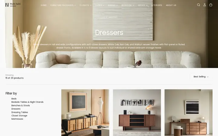 /collections/dressers — Wabi Sabi Hawaii