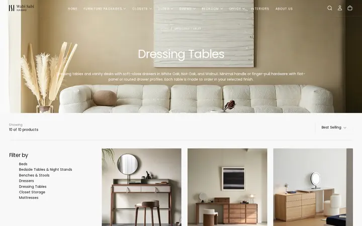 /collections/dressing-tables — Wabi Sabi Hawaii