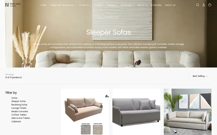 /collections/sleeper-sofas — Wabi Sabi Hawaii