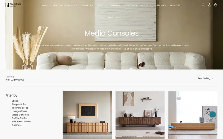 /collections/media-consoles — Wabi Sabi Hawaii