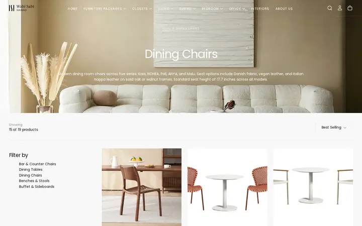 /collections/dining-chairs — Wabi Sabi Hawaii