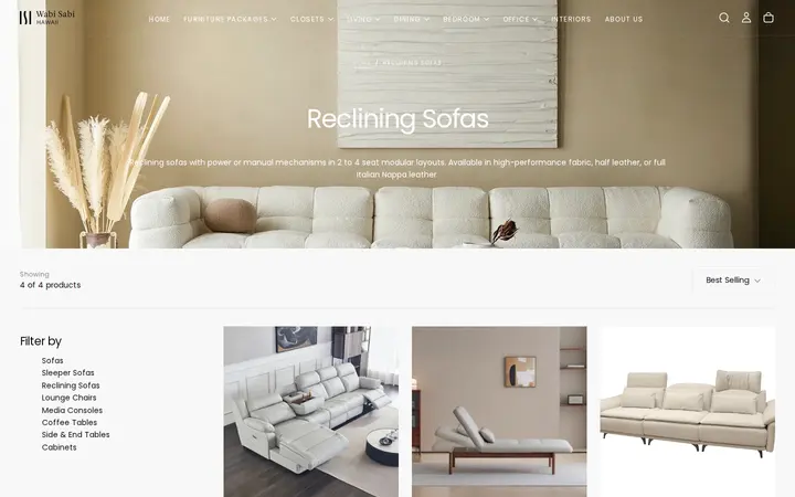 /collections/reclining-sofas — Wabi Sabi Hawaii