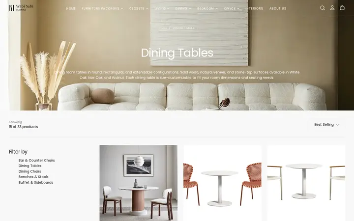 /collections/dining-tables — Wabi Sabi Hawaii
