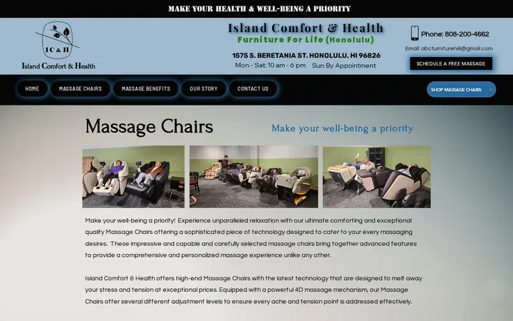 /massage-chairs — Island Comfort and Health -Furniture For Life Massage Chairs