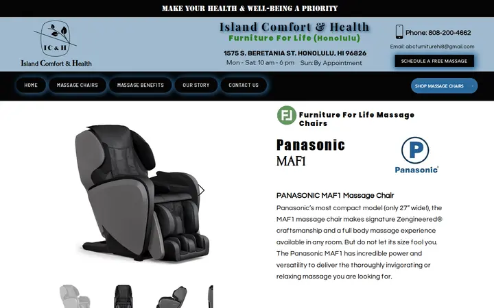 /copy-of-panasonic-mak1-5d-a-i — Island Comfort and Health -Furniture For Life Massage Chairs