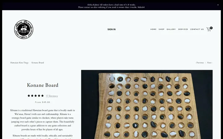 /hawaiian-kine-tings/konane-board — Akau Boards