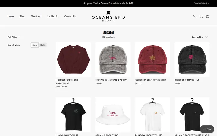 /collections/apparel — Oceans End Hawaii