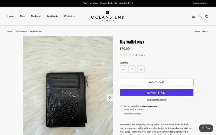 /collections/luxe-collection/products/zip-wallet-blush-copy — Oceans End Hawaii