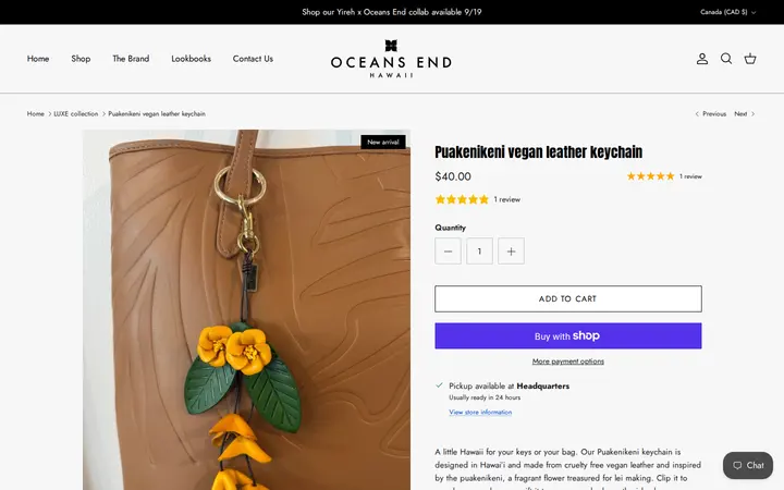 /collections/luxe-collection/products/puakenikeni-leather-charm — Oceans End Hawaii