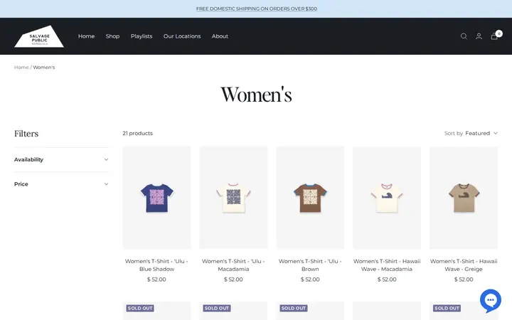 /collections/womens — Salvage Public