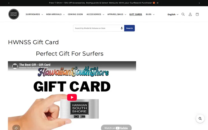 /collections/hwnss-gift-card — Hawaiian South Shore
