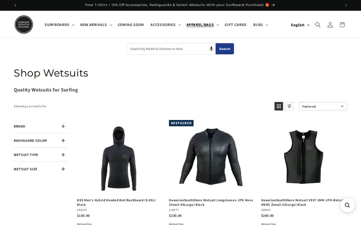 /collections/shop-wetsuits — Hawaiian South Shore