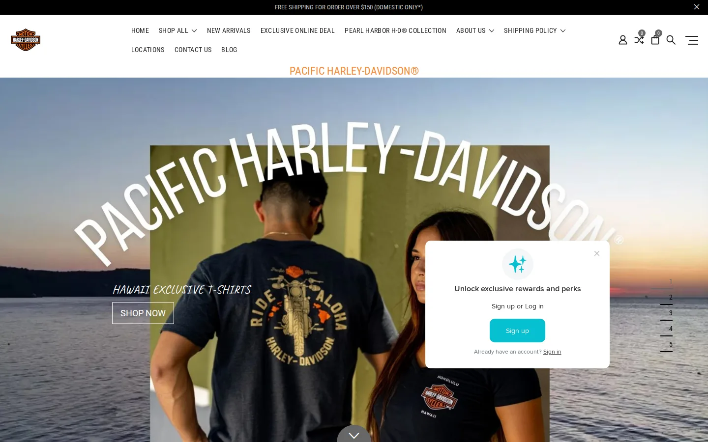 Captured website of Pacific Harley-Davidson