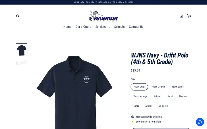 /products/navy-wjns-drifit-polo — Warrior Printing