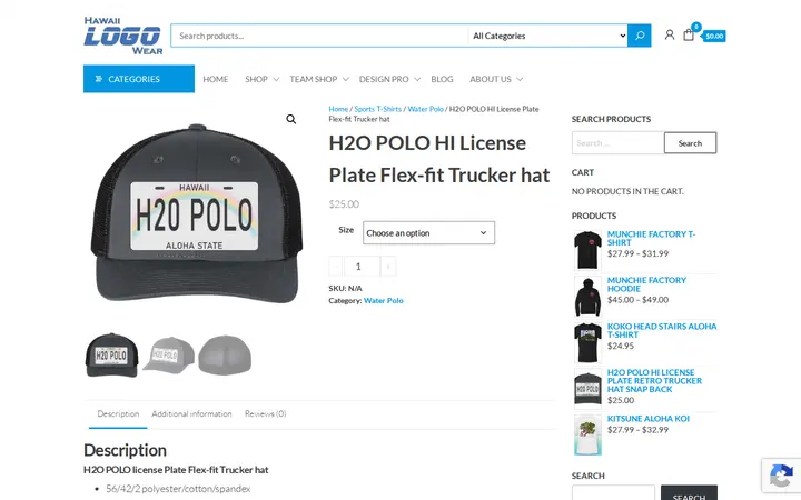 /product/h2o-polo-license-place-flex-fit-trucker-hat — Hawaii Logo Wear