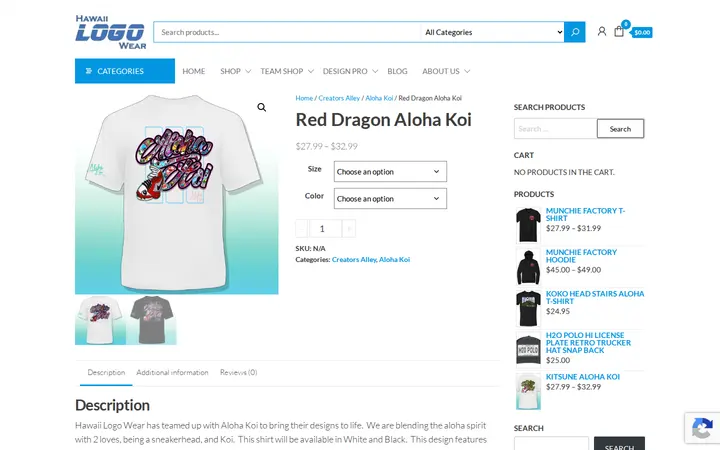 /product/red-dragon-aloha-koi — Hawaii Logo Wear