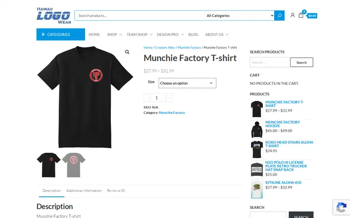 /product/munchie-factory-t-shirt — Hawaii Logo Wear