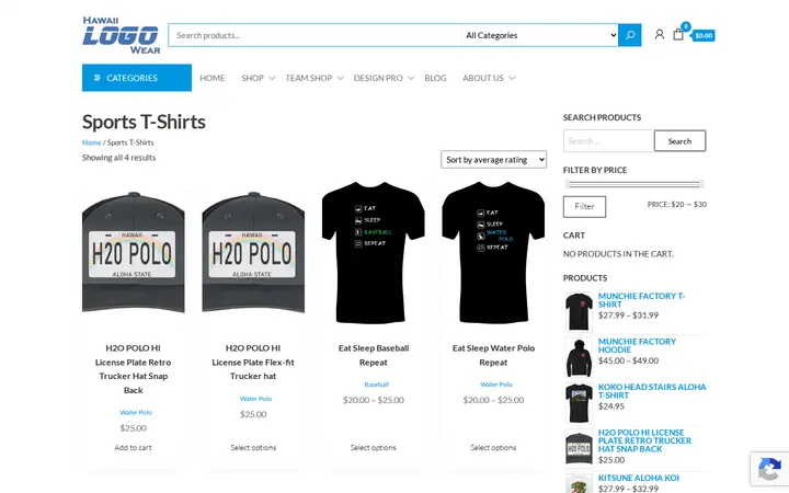 /product-category/sports-t-shirts — Hawaii Logo Wear