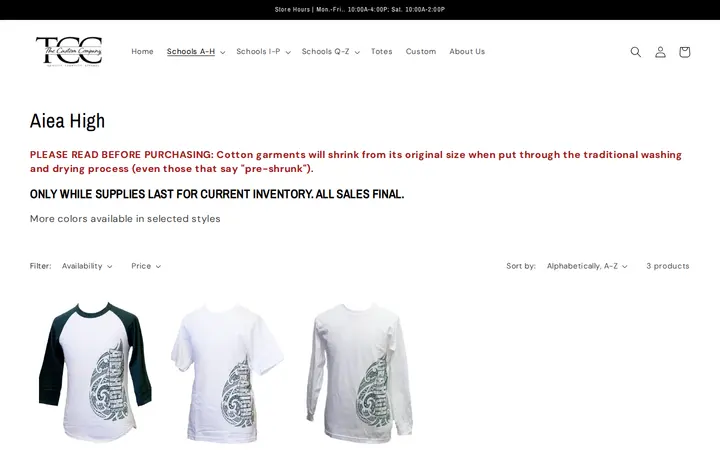 /collections/aiea-high — The Custom Company