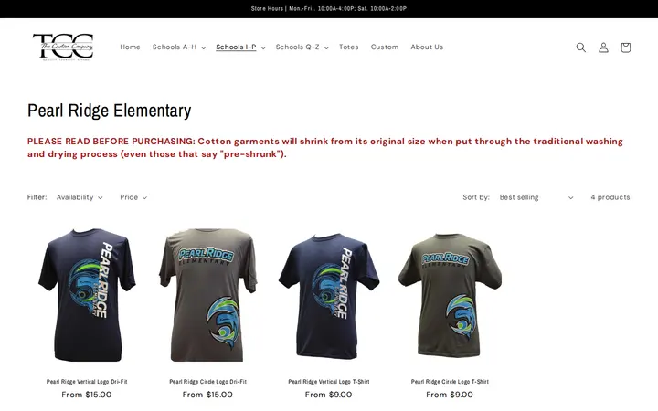 /collections/pearl-ridge-elementary — The Custom Company