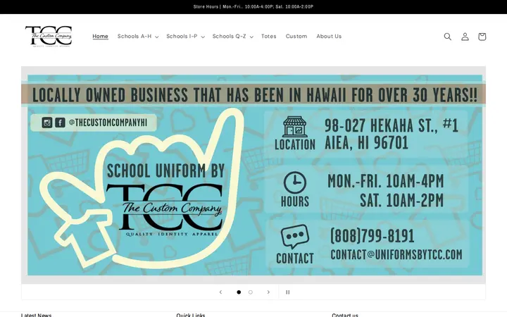Website of The Custom Company