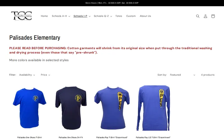 /collections/palisades-elementary — The Custom Company