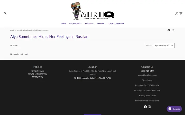 /collections/alya-sometimes-hides-her-feelings-in-russian — MiniQ Anime Shop