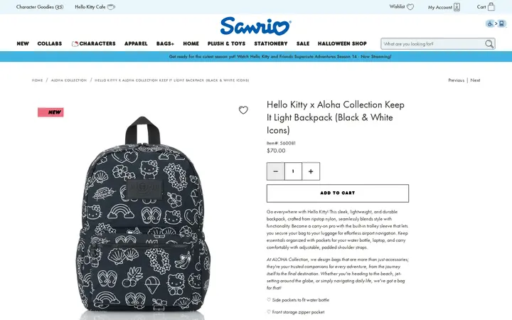 /collections/aloha-collection/products/hello-kitty-x-aloha-collection-backpack-black-white-icons — Sanrio Surprises