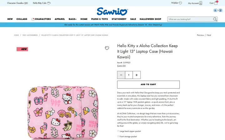 /collections/tech-accessories/products/hello-kitty-x-aloha-collection-13-laptop-case-hawaii-kawaii — Sanrio Surprises