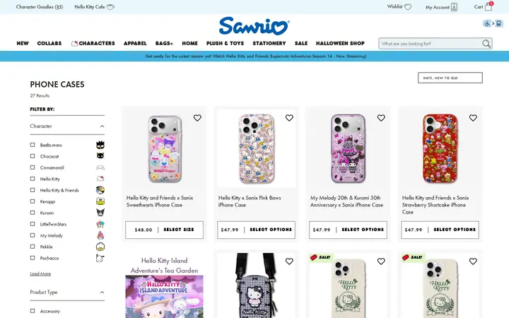 /collections/cell-phone-cases-accessories — Sanrio Surprises