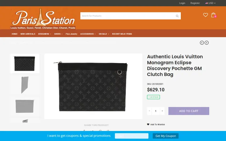 /collections/new-arrivals/products/authentic-louis-vuitton-monogram-eclipse-discovery-pochette-gm-clutch-bag — Paris Station