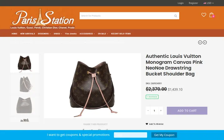 /collections/new-arrivals/products/authentic-louis-vuitton-monogram-canvas-pink-neonoe-drawstring-bucket-shoulder-bag-1 — Paris Station