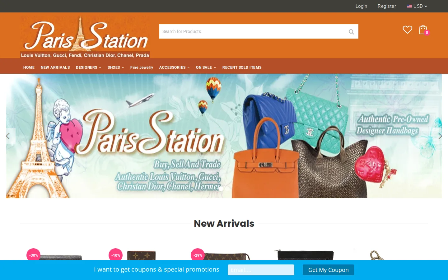 Captured website of Paris Station