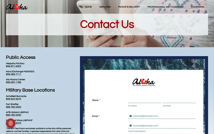 /contact.html — Aloha Dry Cleaners and Laundry