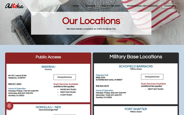 /locations.html — Aloha Dry Cleaners and Laundry